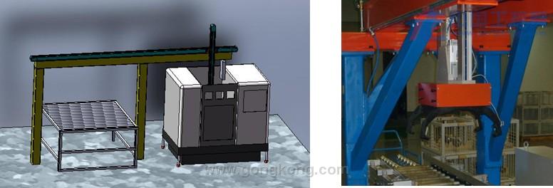數(shù)控加工中心上下料機器人整體效果圖